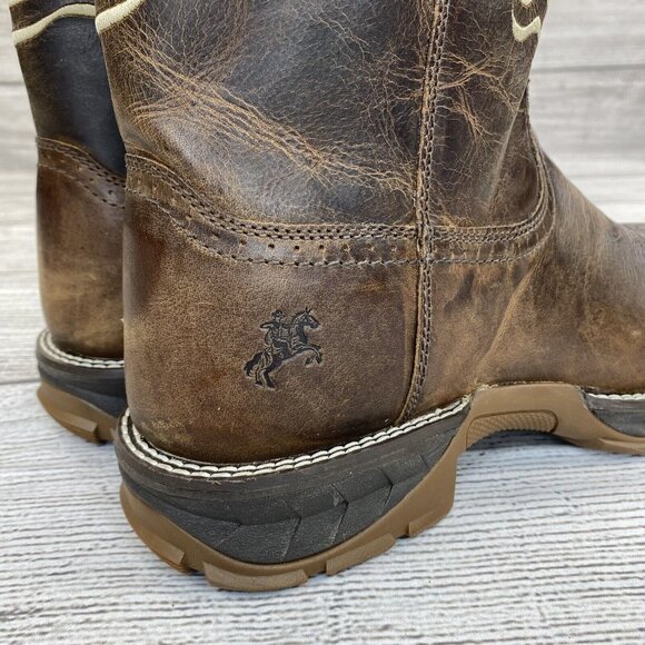 Trump Flag Embroidered Oil / Slip Resistant Cowboy Work Boots Men Size 10.5 EE - Picture 8 of 16